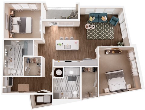 The Crown of Queen City Apartments in Charlotte, North Carolina B7B Floor Plan